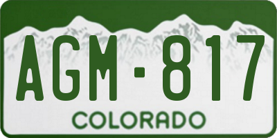 CO license plate AGM817