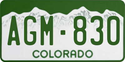 CO license plate AGM830