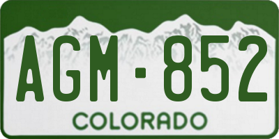 CO license plate AGM852