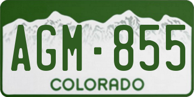 CO license plate AGM855
