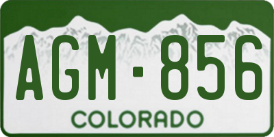 CO license plate AGM856