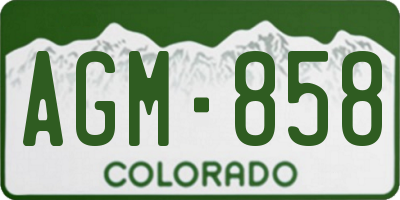 CO license plate AGM858
