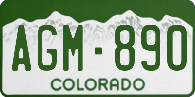 CO license plate AGM890