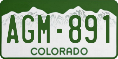 CO license plate AGM891
