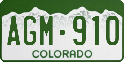 CO license plate AGM910