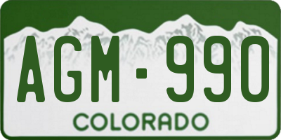 CO license plate AGM990