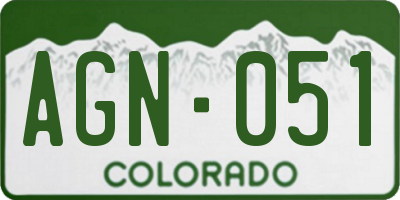 CO license plate AGN051