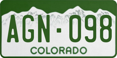 CO license plate AGN098