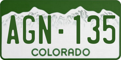 CO license plate AGN135