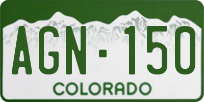 CO license plate AGN150