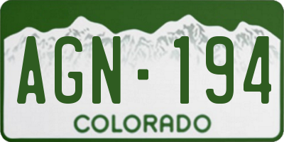 CO license plate AGN194