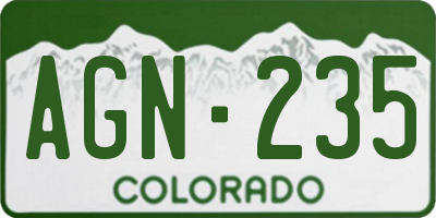 CO license plate AGN235