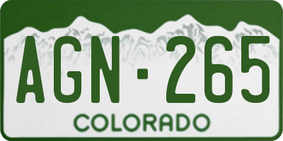 CO license plate AGN265