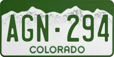 CO license plate AGN294