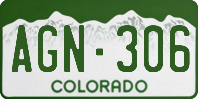 CO license plate AGN306