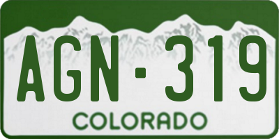 CO license plate AGN319