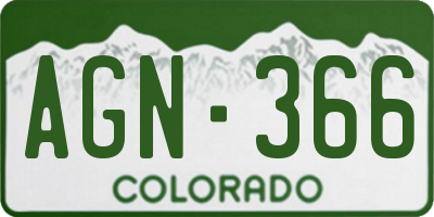 CO license plate AGN366