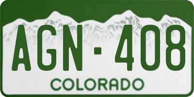 CO license plate AGN408