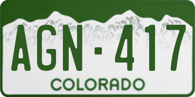 CO license plate AGN417