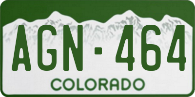 CO license plate AGN464