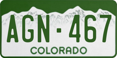 CO license plate AGN467