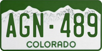 CO license plate AGN489