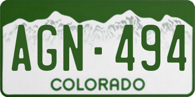 CO license plate AGN494