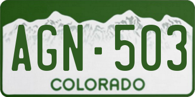 CO license plate AGN503
