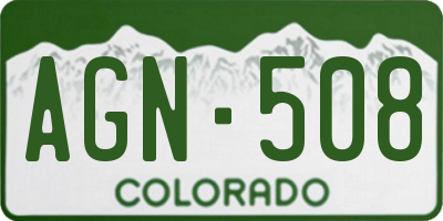 CO license plate AGN508