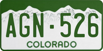 CO license plate AGN526