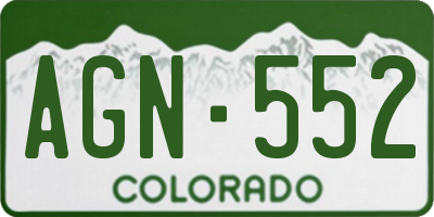 CO license plate AGN552