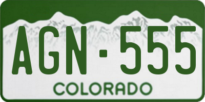 CO license plate AGN555