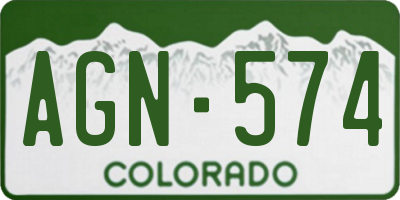 CO license plate AGN574