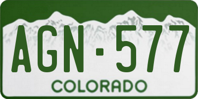 CO license plate AGN577