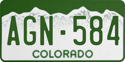 CO license plate AGN584