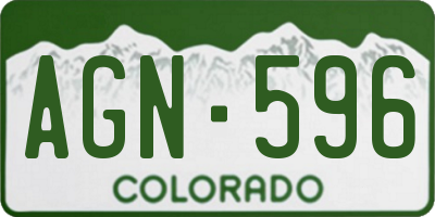 CO license plate AGN596
