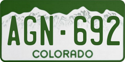 CO license plate AGN692