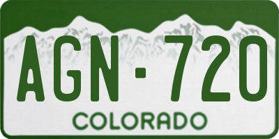 CO license plate AGN720