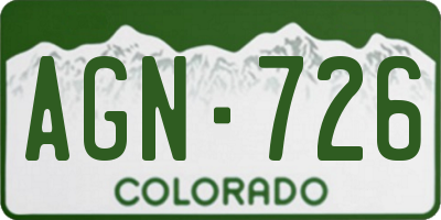 CO license plate AGN726
