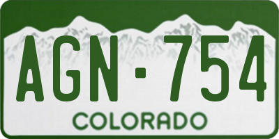CO license plate AGN754
