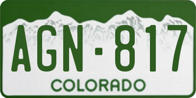 CO license plate AGN817