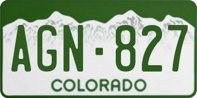CO license plate AGN827