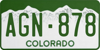 CO license plate AGN878