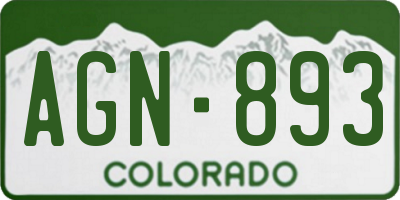 CO license plate AGN893