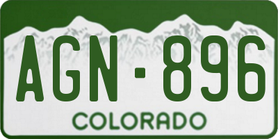 CO license plate AGN896