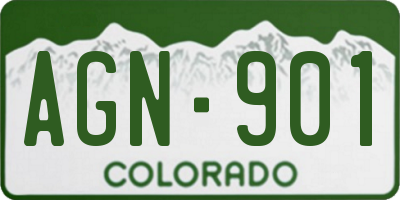 CO license plate AGN901