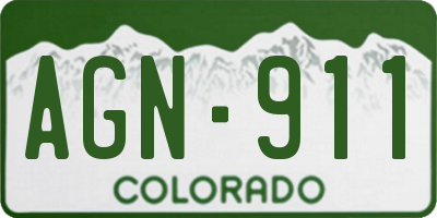 CO license plate AGN911