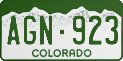 CO license plate AGN923