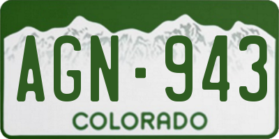 CO license plate AGN943