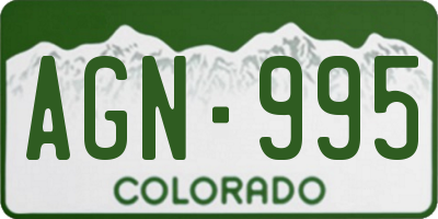 CO license plate AGN995
